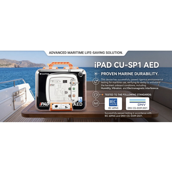 Αυτόματος Εξωτερικός Απινιδωτής iPAD CU-SP1 Marine Package (Με Πιστοποίηση Ναυτιλίας & Σκληρή Θήκη CoreTrek IP66)
